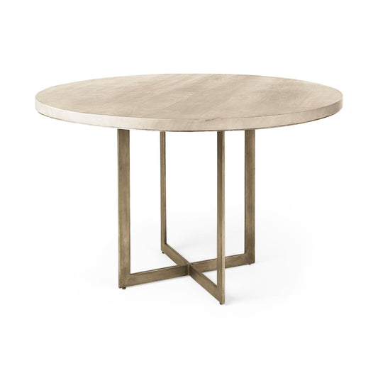 Faye Round Dining Table Light Brown Wood | Round - dining-table