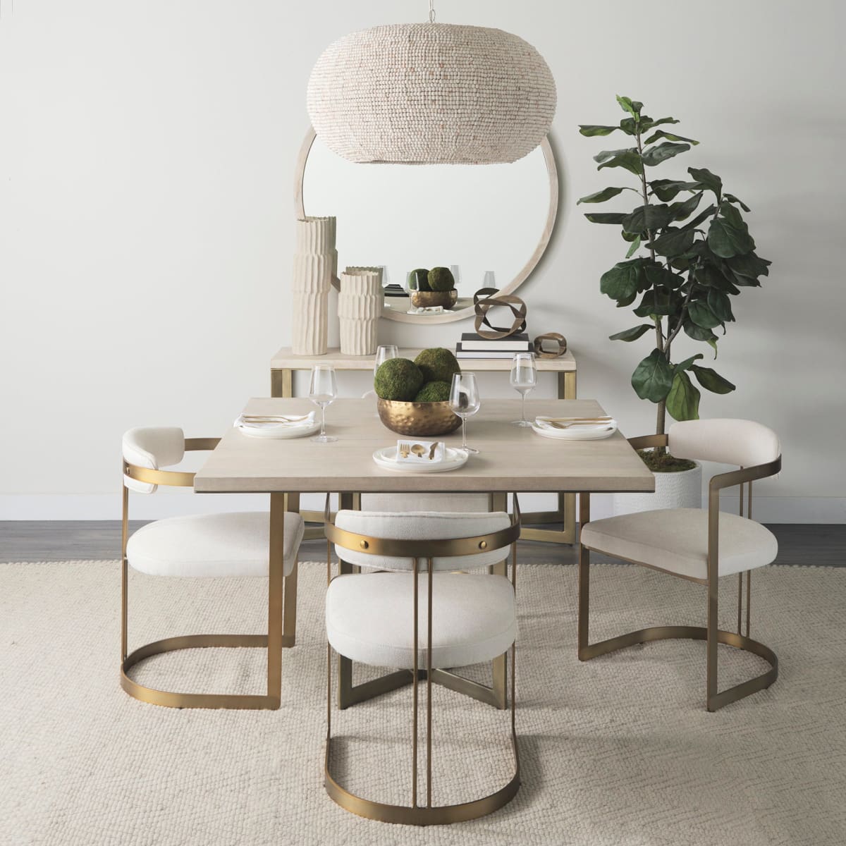 Faye Square Dining Table Light Brown Wood | Square - dining-table