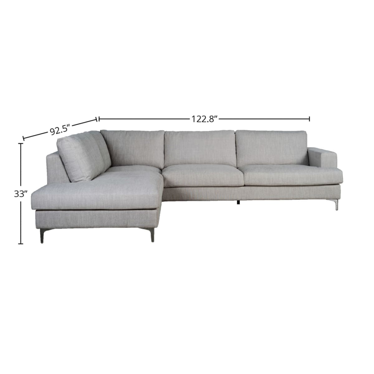 Feather Left Sectional Sofa - Dovetail Linen - lh-import-sectionals