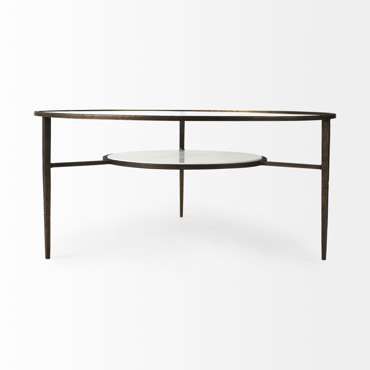 Felicity Coffee Table Glass & Marble | Gold Iron - coffee-tables