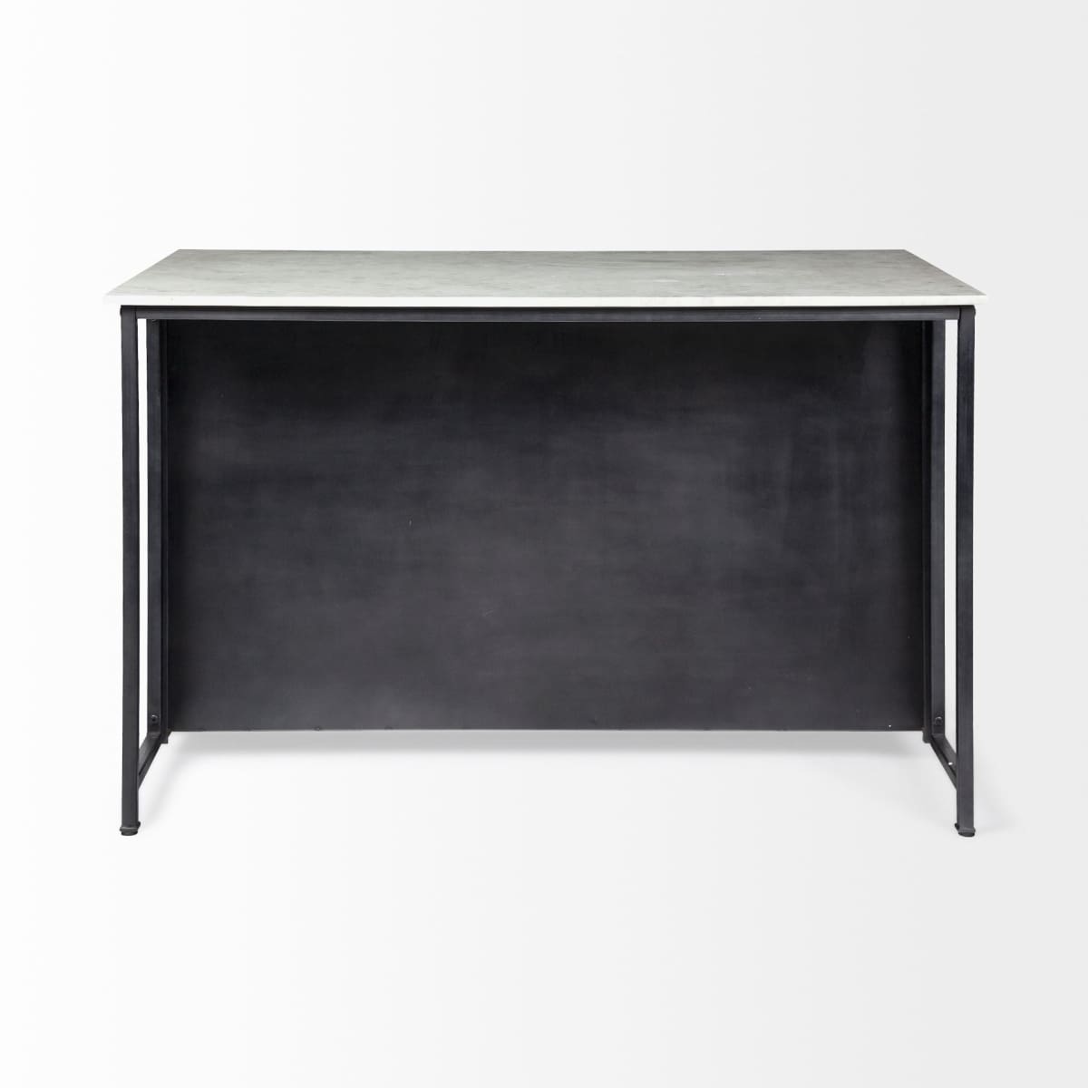 Fieri Kitchen Island Black Metal | White Marble - kitchen-islands