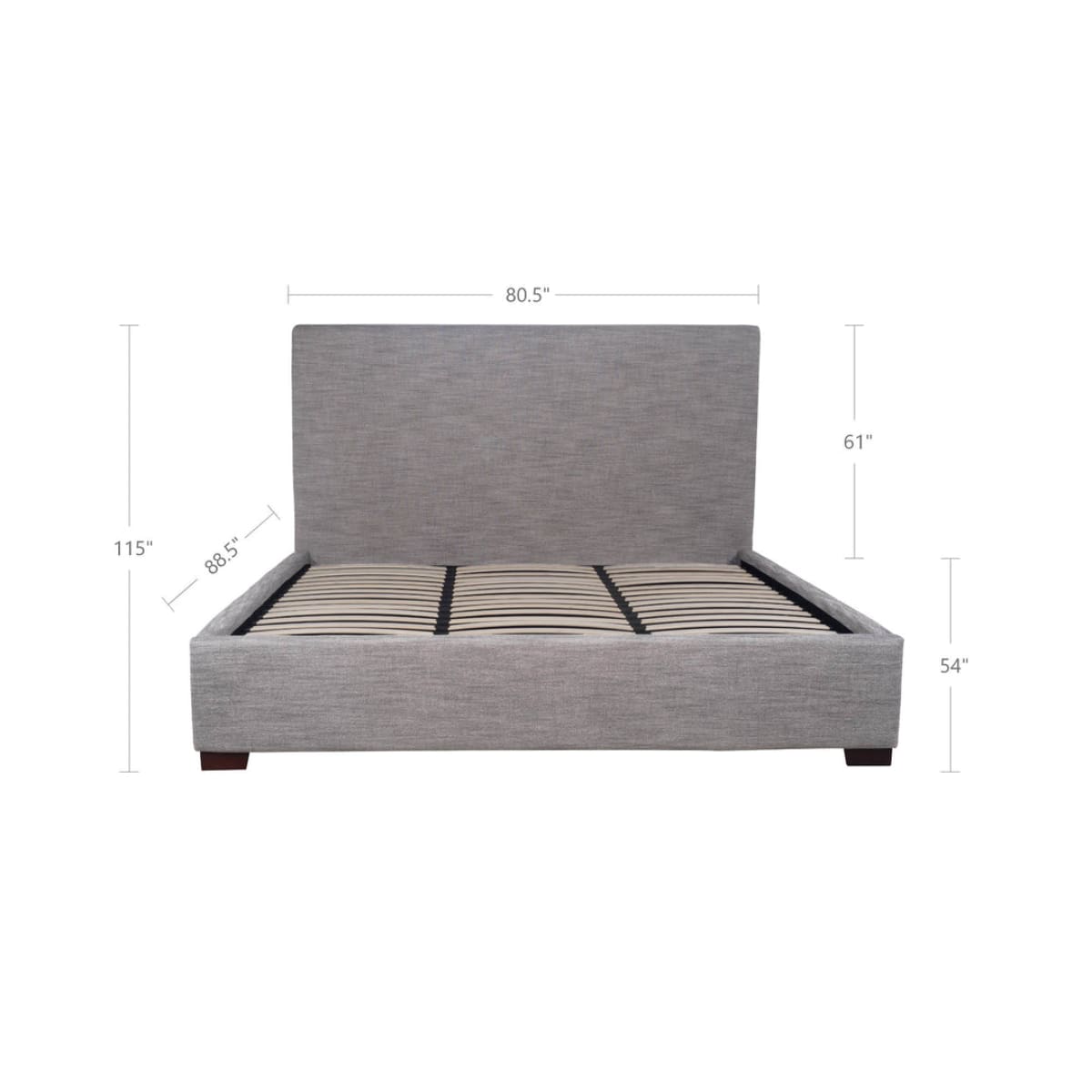 Finlay Storage King Bed - Dovetail Grey Linen - lh-import-beds