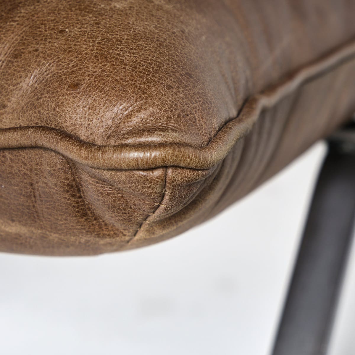 Flavelle Leather Accent Chair Brown Leather | Black Iron - accent-chairs