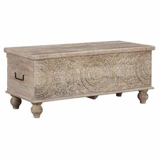 Fossil Ridge Beige Storage Bench - Long Bench