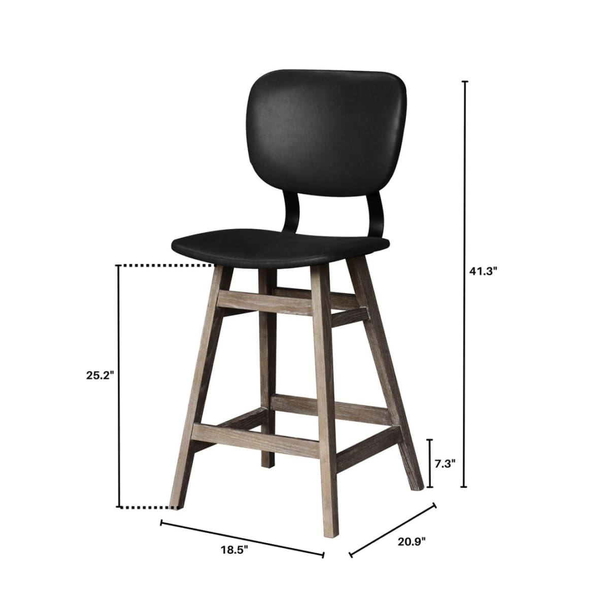 Fraser Counter Stool - Antique Black - lh-import-stools