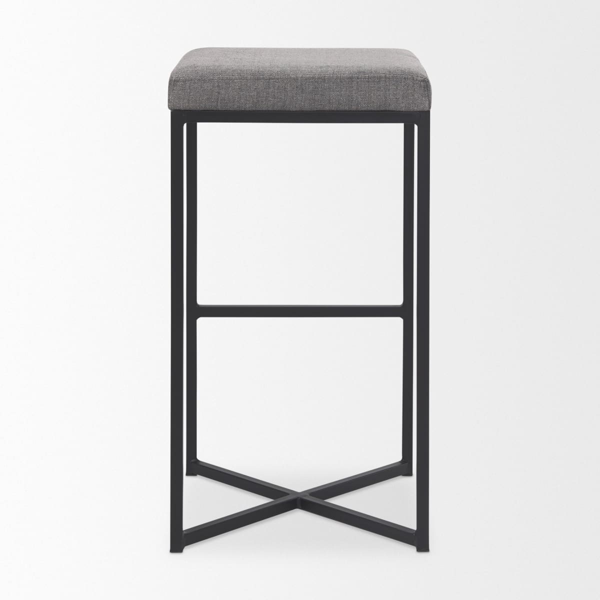 Frodo Bar Counter Stool Gray Fabric | Black Iron | Bar - bar-stools