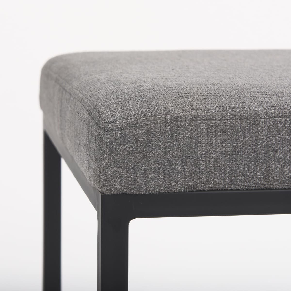 Frodo Upholstered Seat Bar Counter Stool Gray Fabric | Black Iron | Counter - bar-stools