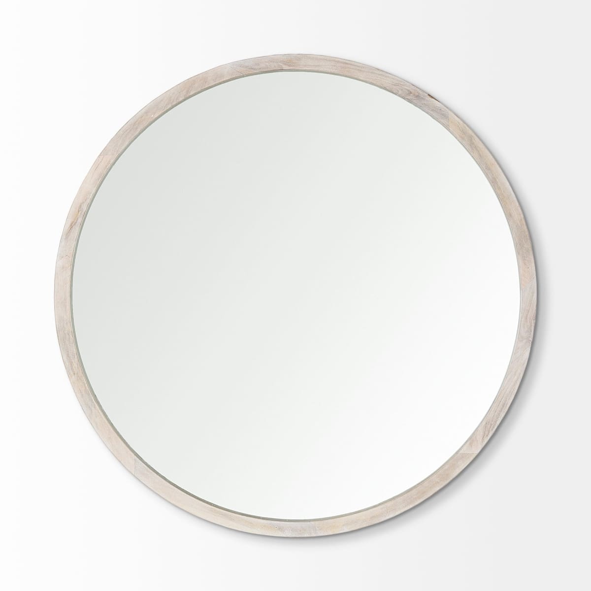 Gambit Wall Mirror White Wash Wood | 46’’ Round - wall-mirrors-grouped