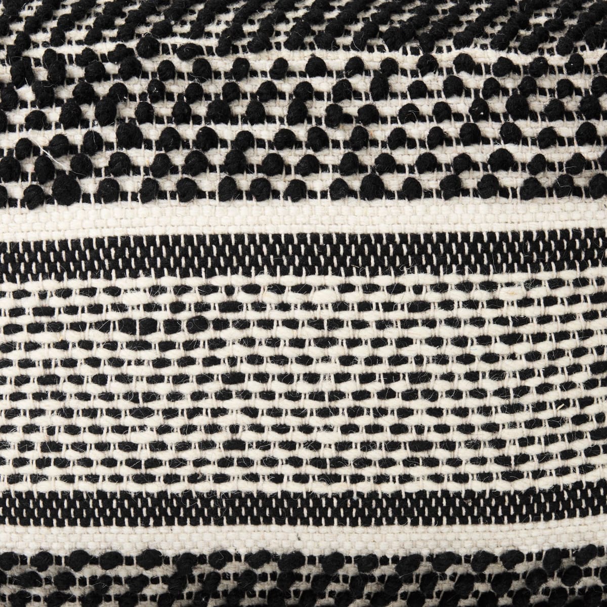 Garima Pouf Black/White | Wool/Cotton - poufs