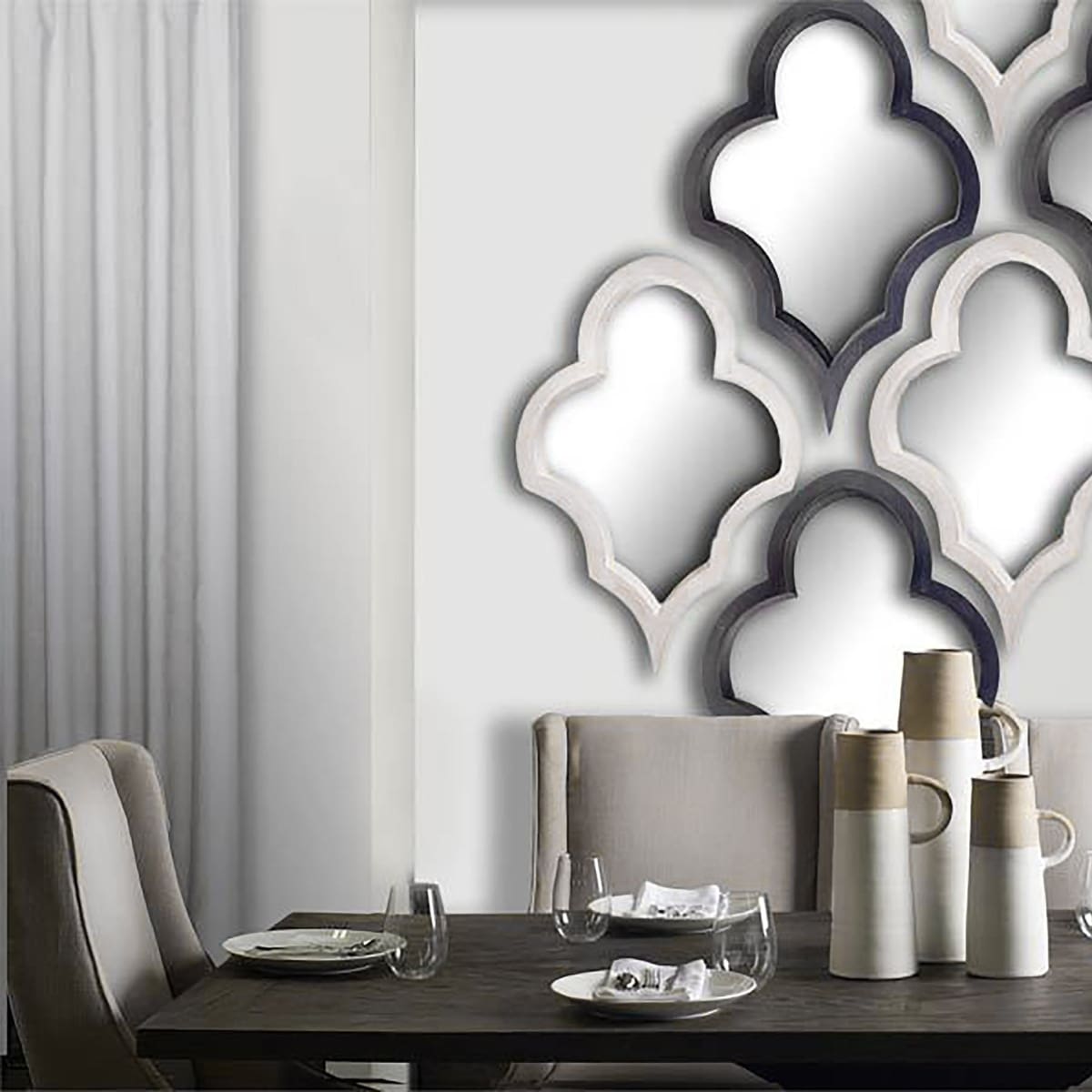 Geneva Wall Mirror Silver Wood - wall-mirrors-grouped