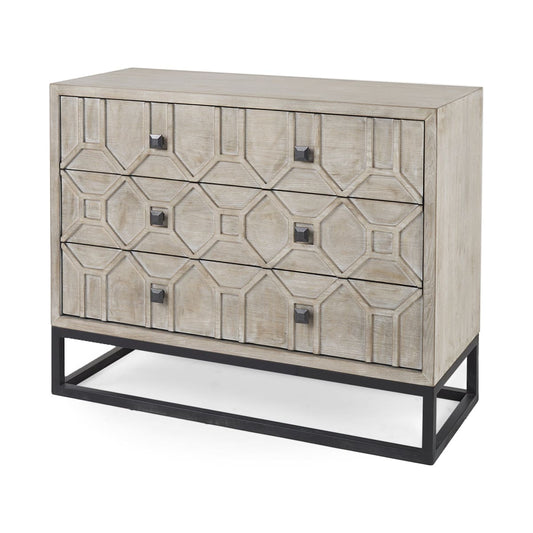 Genevieve Accent Cabinet Brown Wood | Black Metal - acc-chest-cabinets