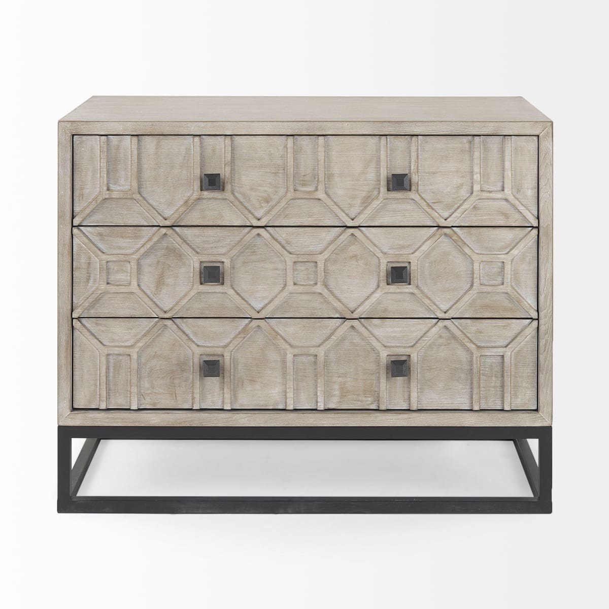 Genevieve Accent Cabinet Brown Wood | Black Metal - acc-chest-cabinets
