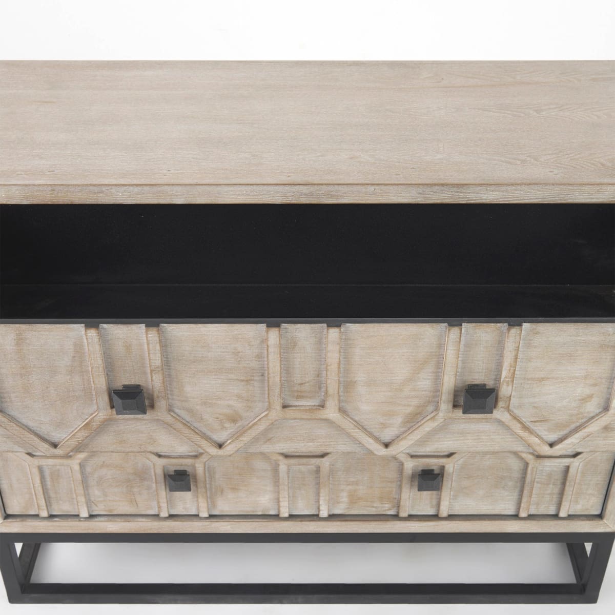 Genevieve Accent Cabinet Brown Wood | Black Metal - acc-chest-cabinets