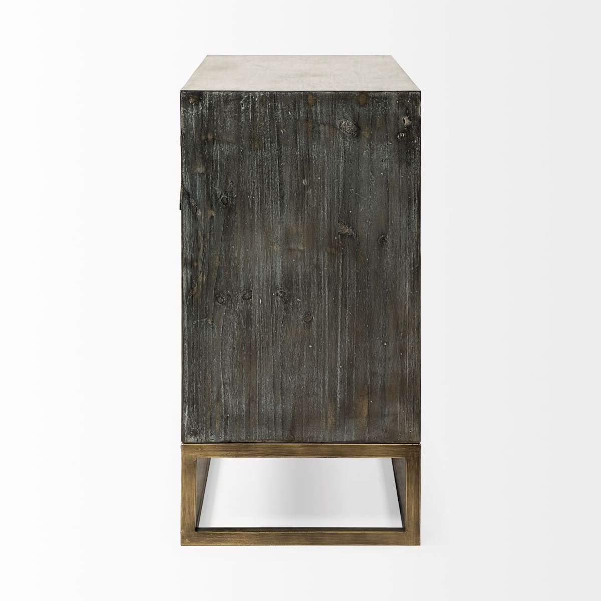 Genevieve Accent Cabinet Gray Wood | Gold Metal - acc-chest-cabinets