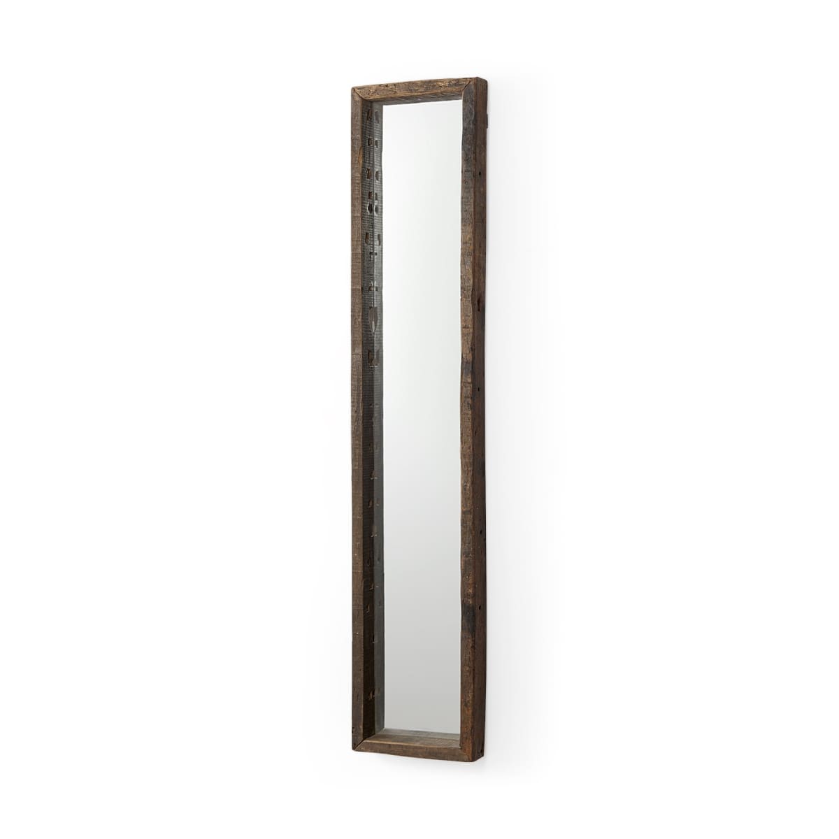 Gervaise Wall Mirror Brown Wood | 12L x 2W x 59H - wall-mirrors-grouped