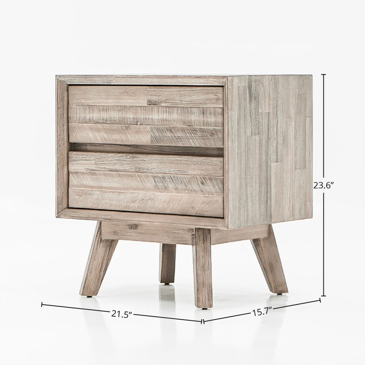 Gia 2 Drawer Nightstand - Light Driftwood - lh-import-nightstands