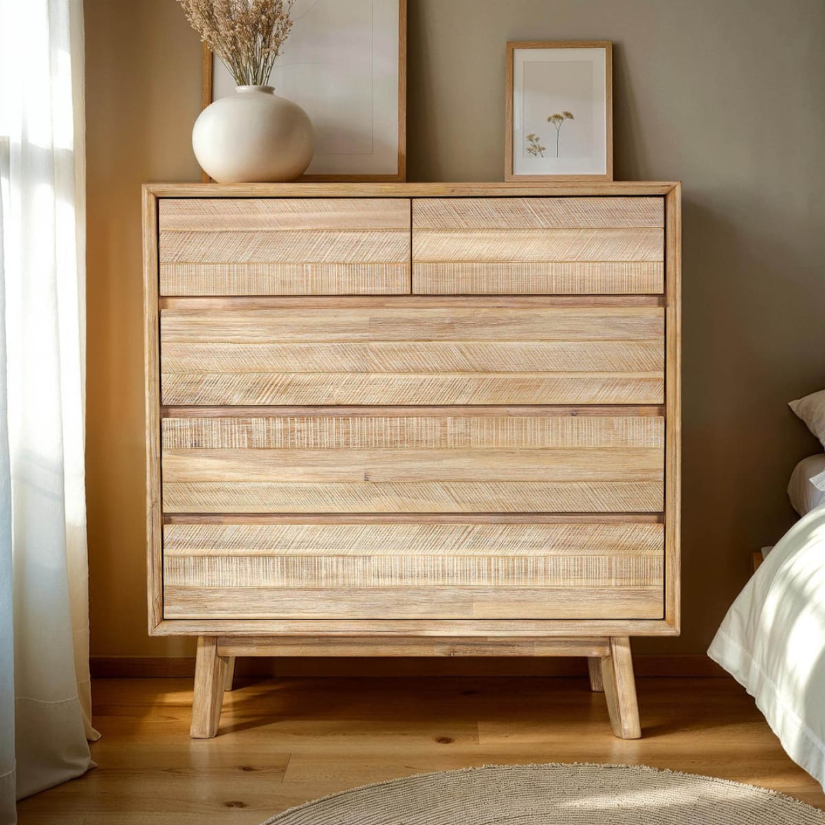 Gia 5 Drawer Chest - Light Driftwood - lh-import-dressers