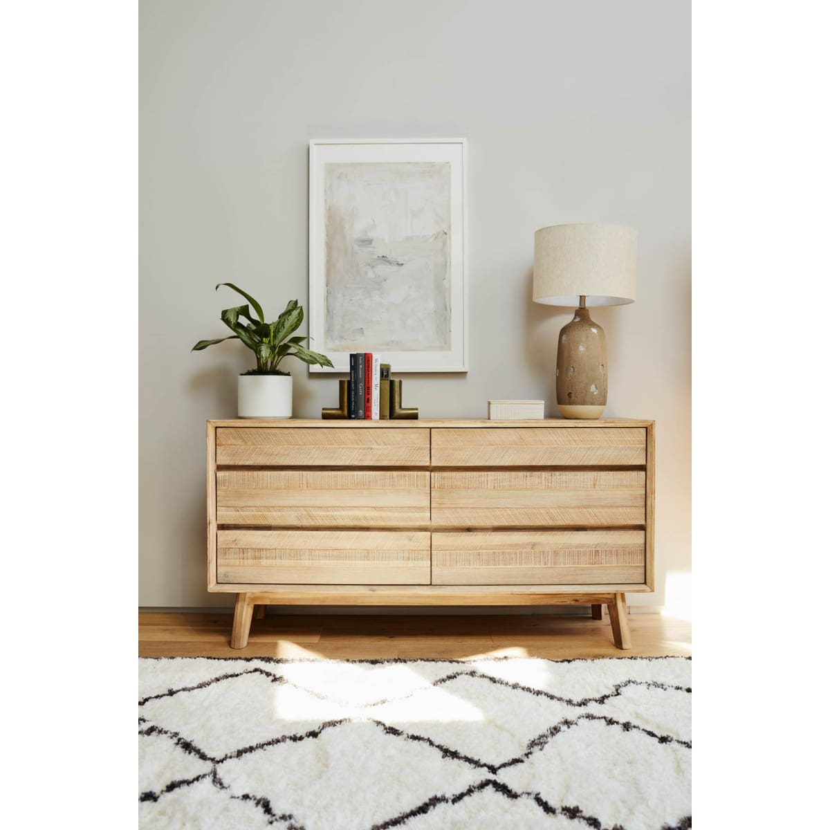 Gia 6 Drawer Dresser - Light Driftwood - lh-import-dressers