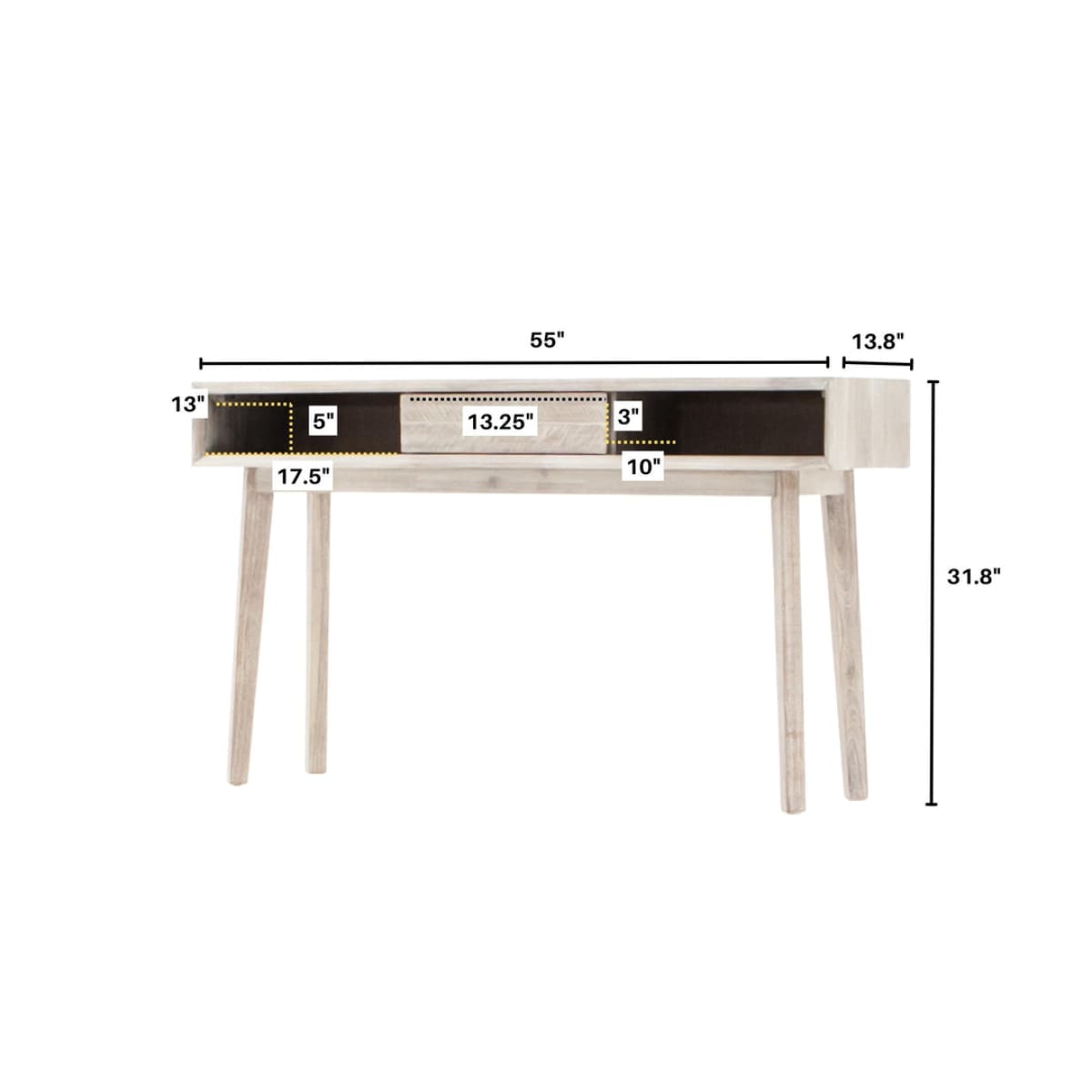 Gia Console Table - Light Driftwood - lh-import-console-tables