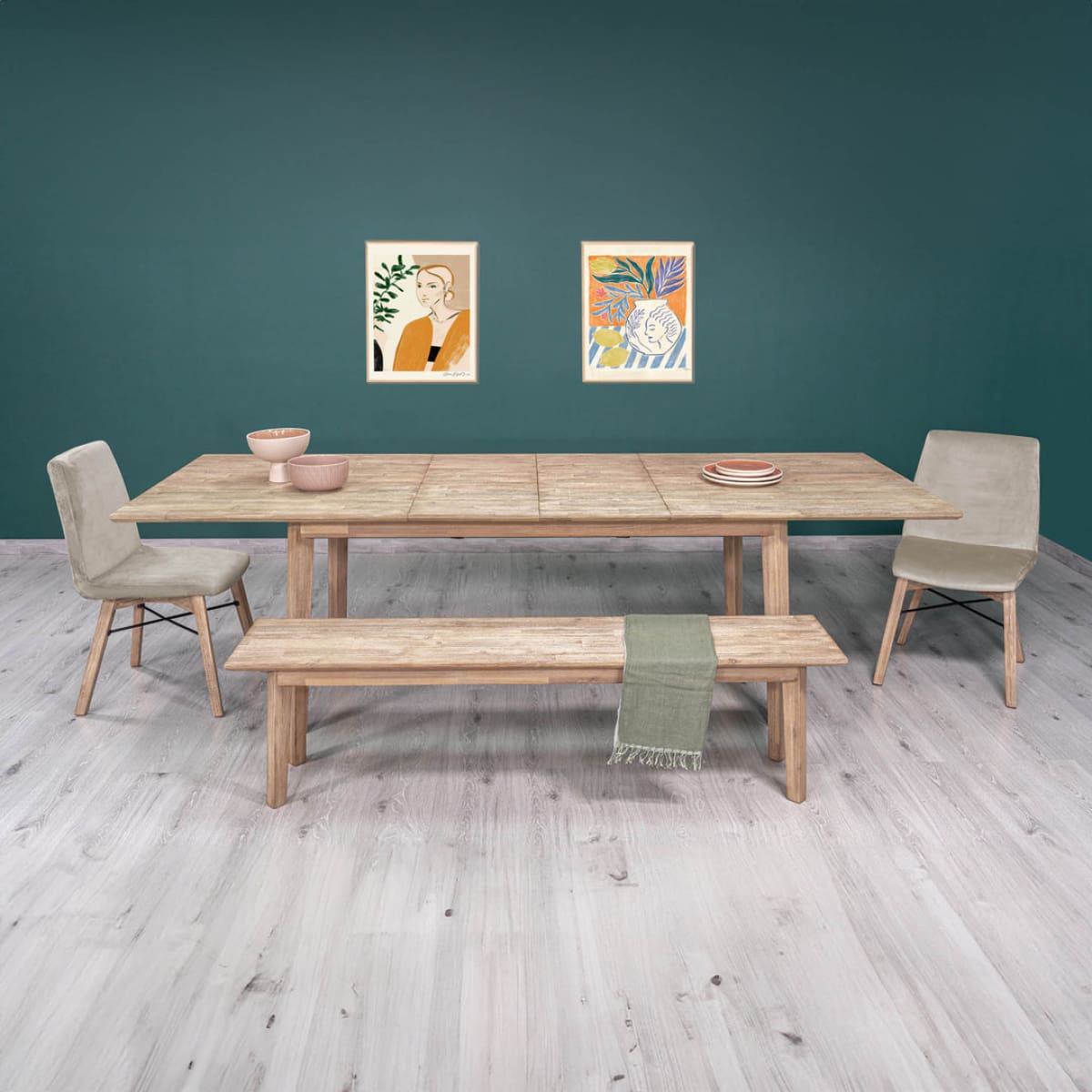 Gia Extension Dining Table - Light Driftwood - lh-import-dining-tables