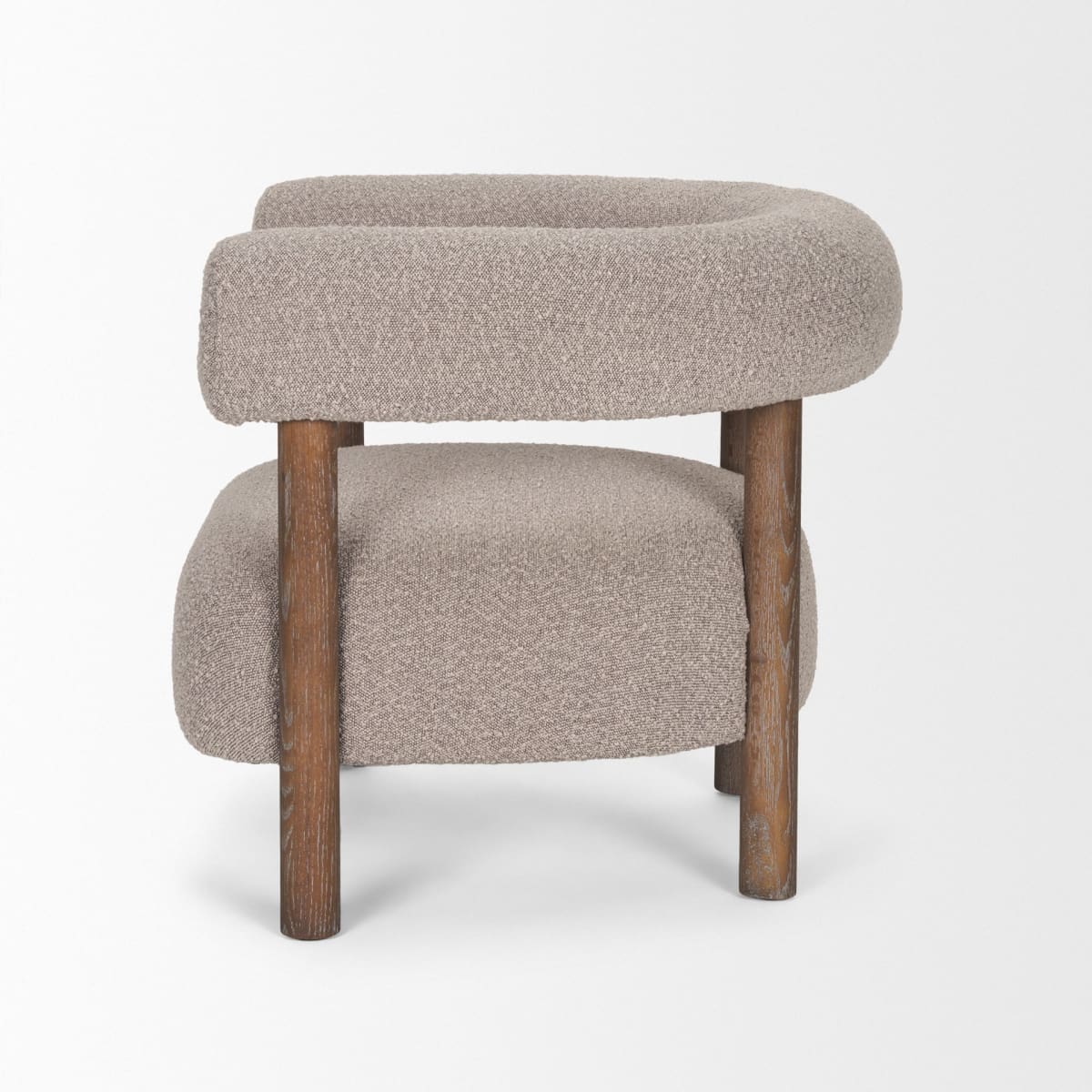 Gianna Accent Chair Medium Brown | Taupe Boucle - accent-chairs