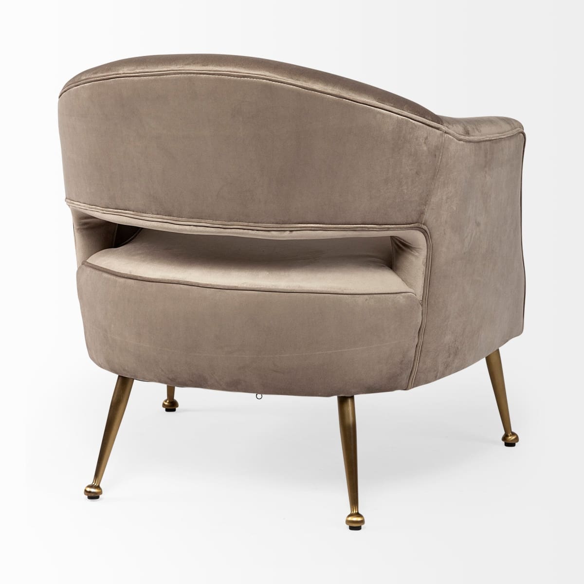 Giles Accent Chair Taupe Velvet | Gold Metal - accent-chairs