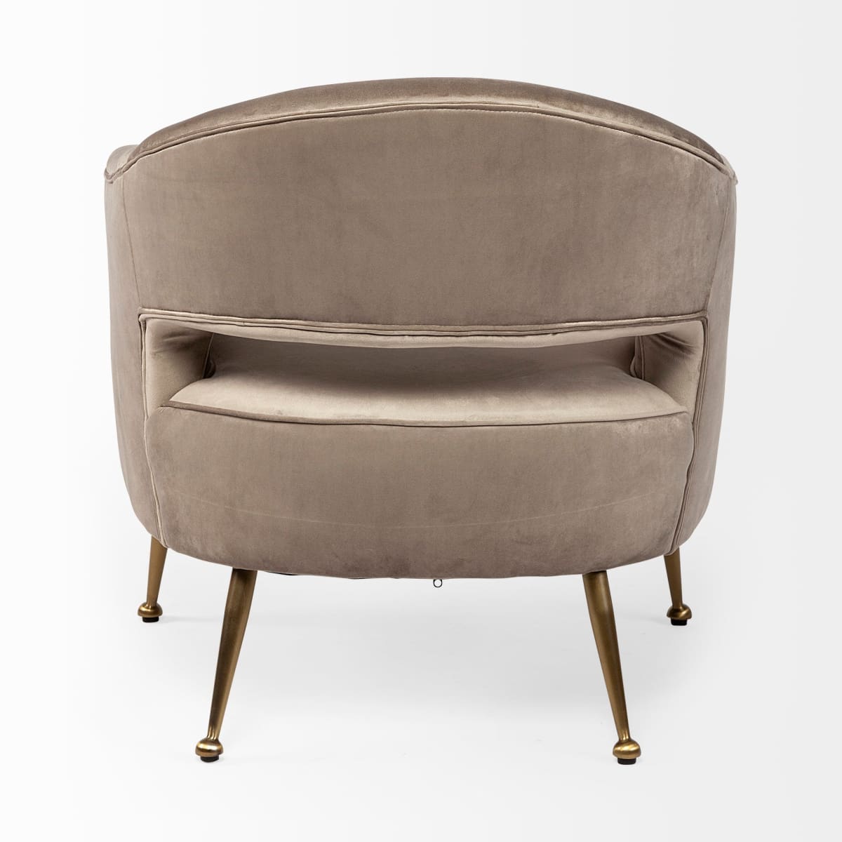 Giles Accent Chair Taupe Velvet | Gold Metal - accent-chairs