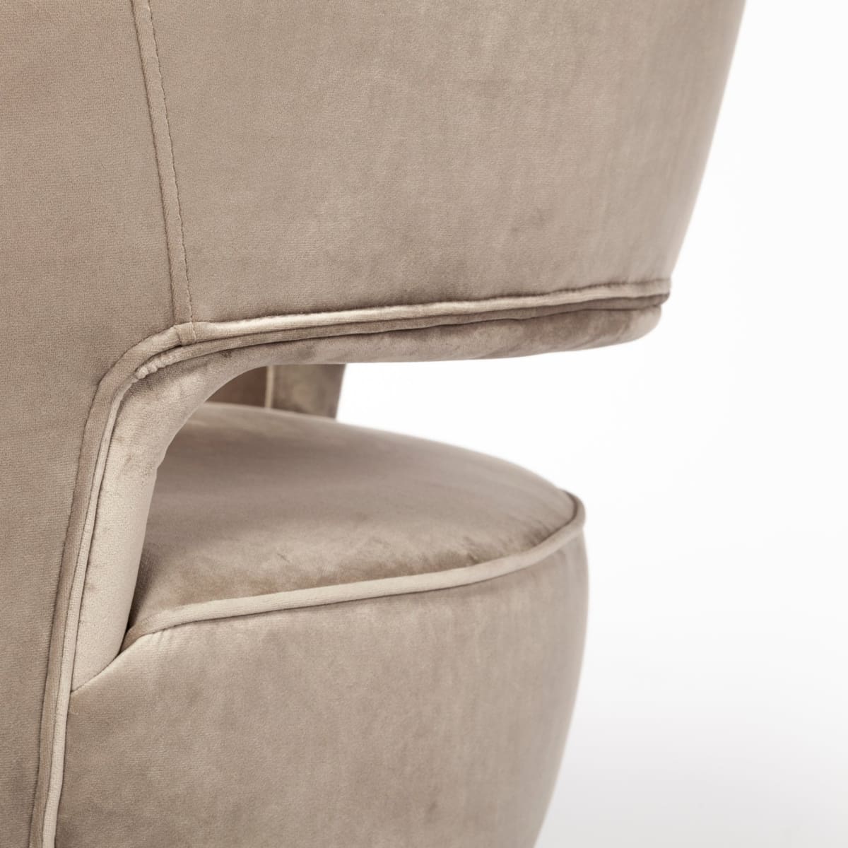 Giles Accent Chair Taupe Velvet | Gold Metal - accent-chairs