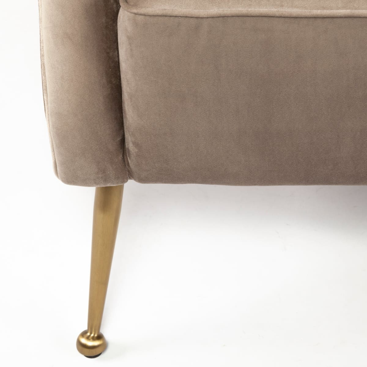 Giles Accent Chair Taupe Velvet | Gold Metal - accent-chairs