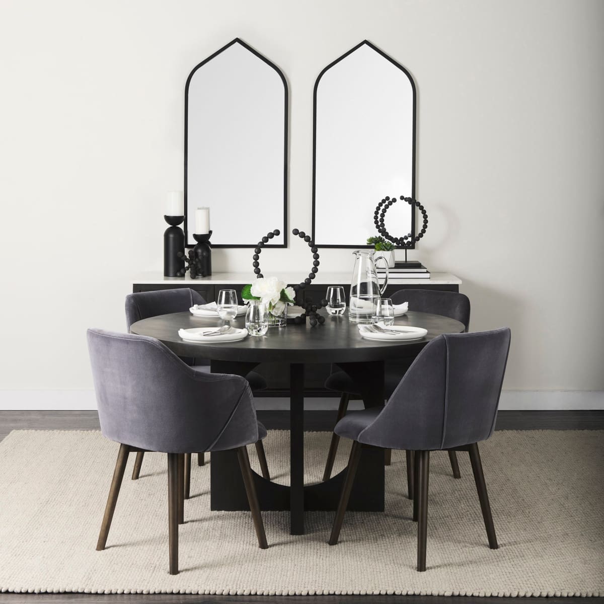 Giovanna Wall Mirror Black Metal | Ogee Arch - wall-mirrors-grouped