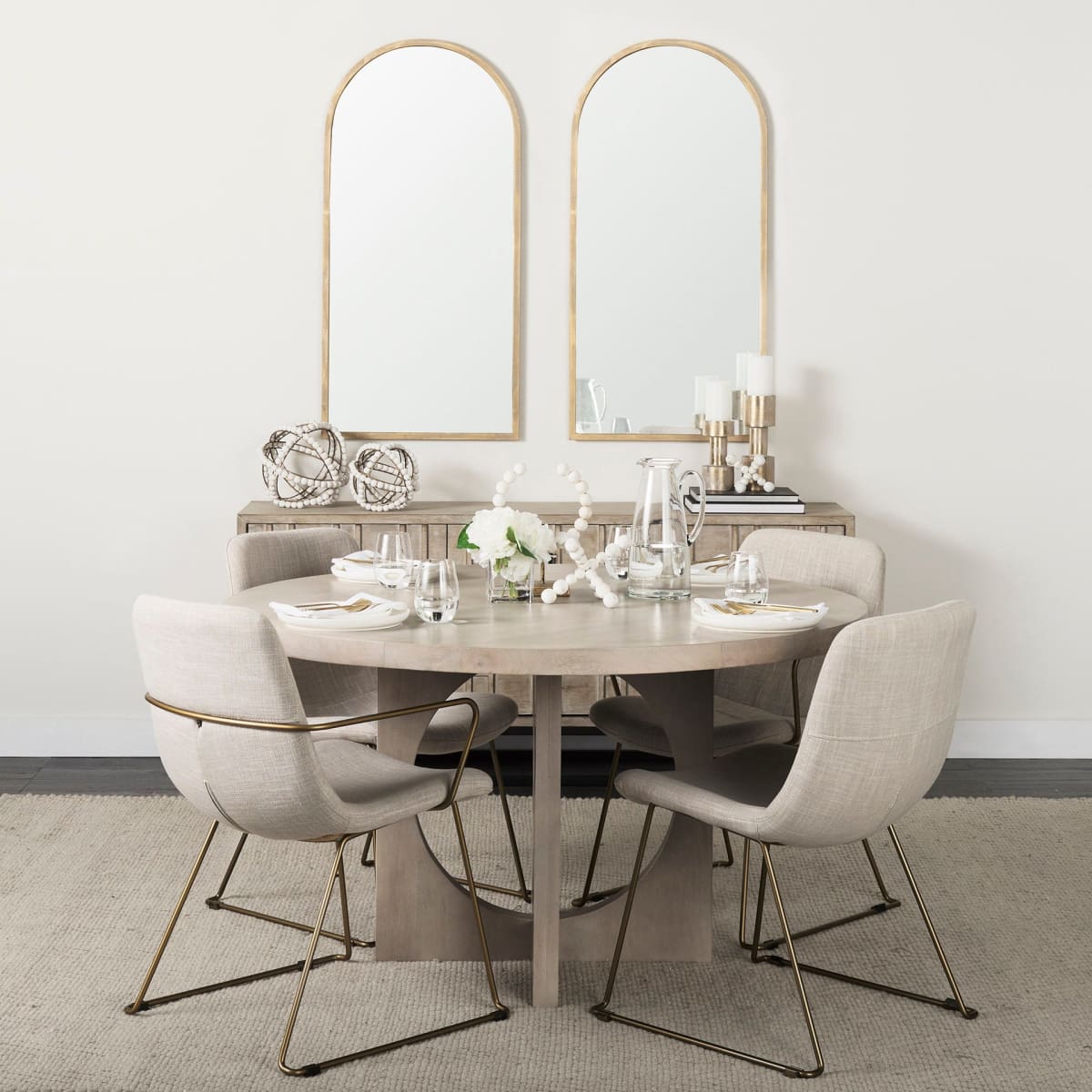Giovanna Wall Mirror Gold Metal | Rounded Arch - wall-mirrors-grouped