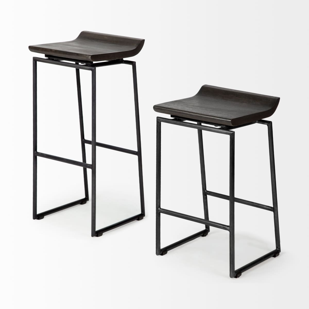 Givens Bar Counter Stool Black Wood | Black Metal | Bar - bar-stools