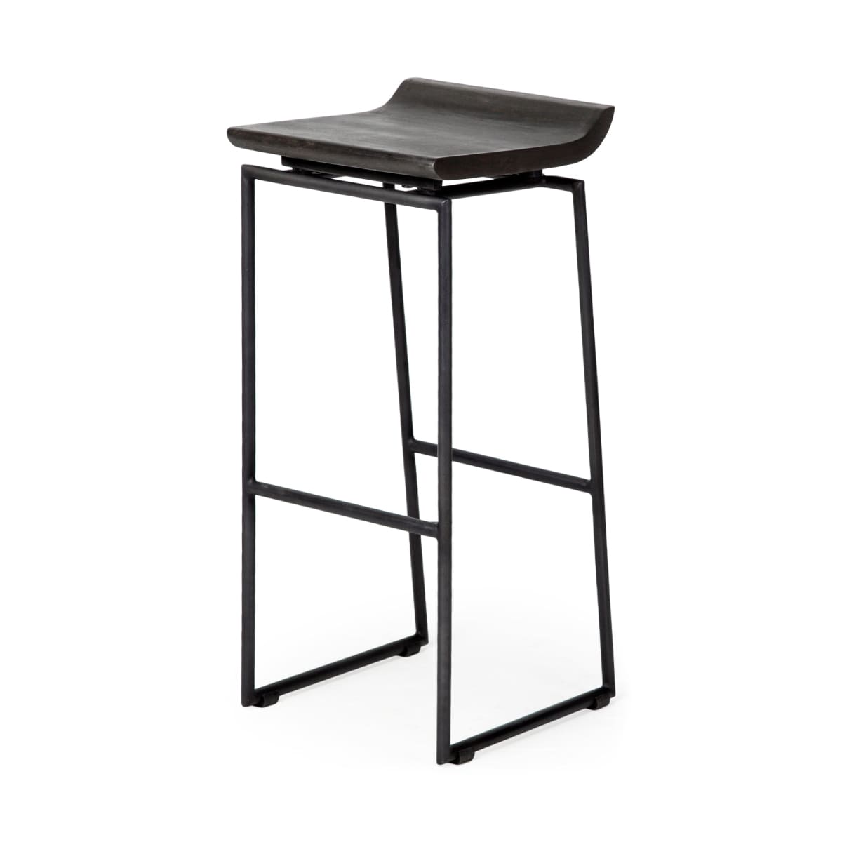 Givens Bar Counter Stool Black Wood | Black Metal | Bar - bar-stools