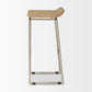 Givens Bar Counter Stool Brown Wood | Silver Metal | Bar - bar-stools