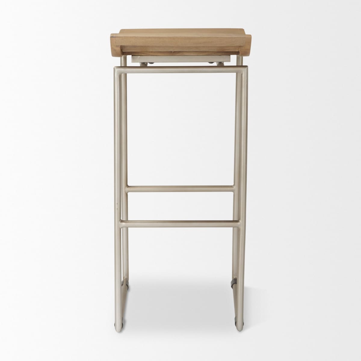 Givens Bar Counter Stool Brown Wood | Silver Metal | Bar - bar-stools