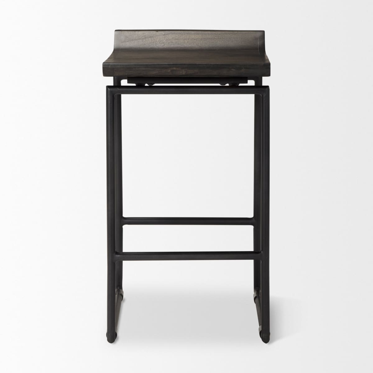 Givens Wood Seat Bar Counter Stool Black Wood | Black Metal | Counter - bar-stools