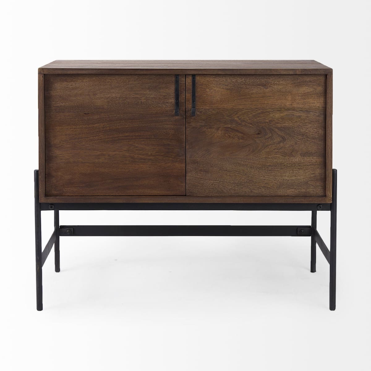 Glenn Accent Cabinet Brown Wood | Black Metal - acc-chest-cabinets