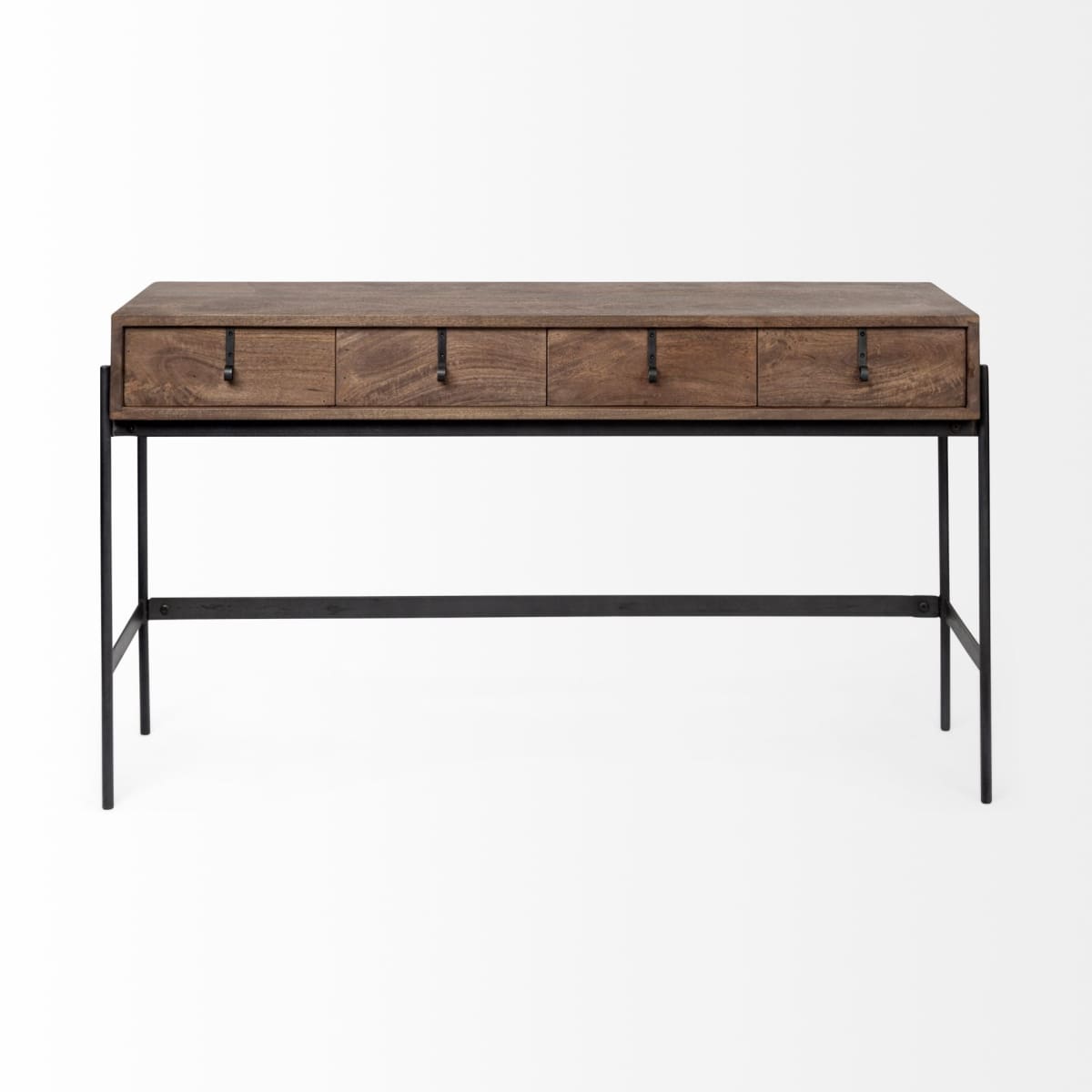 Glenn Console Table Brown Wood | Black Metal - console-tables