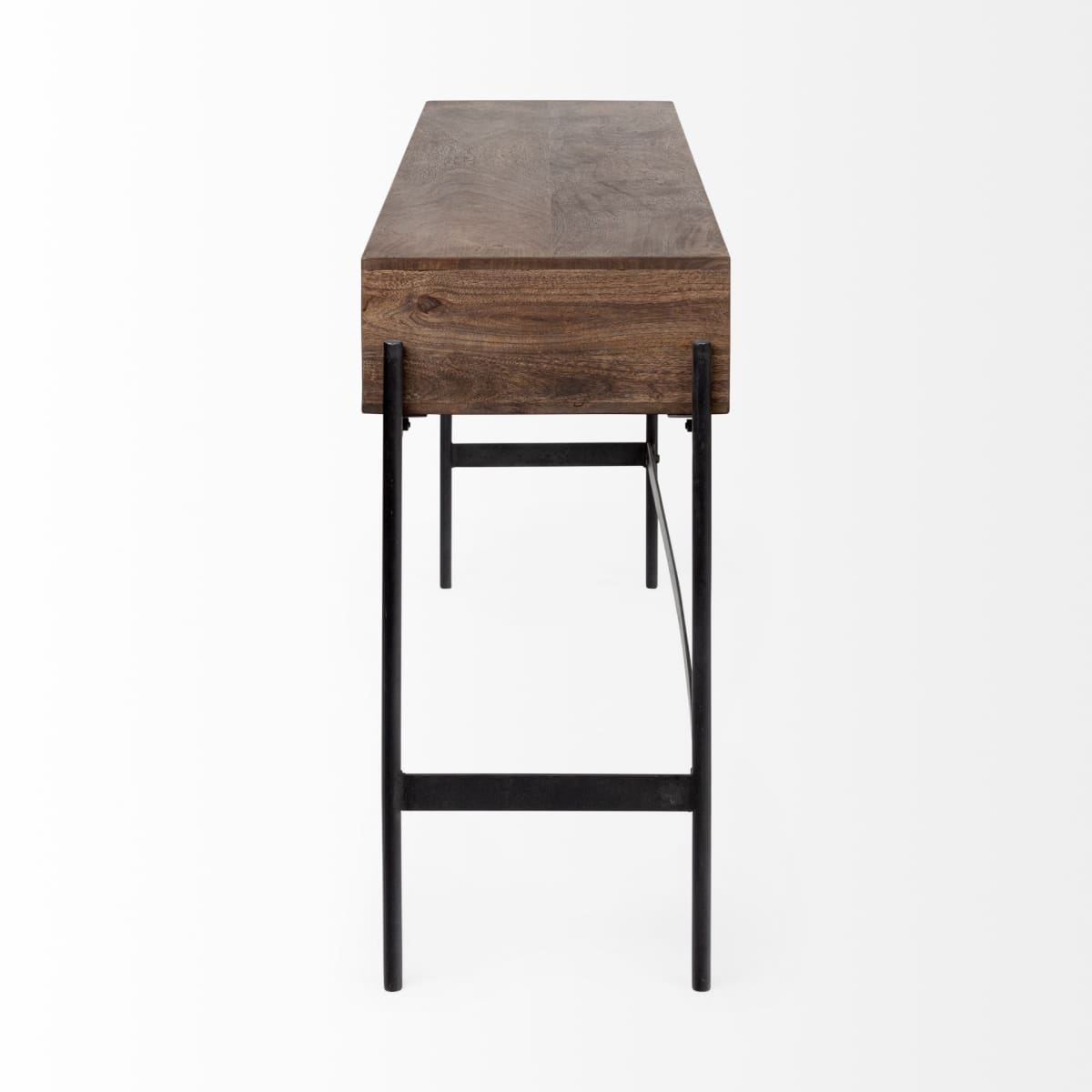 Glenn Console Table Brown Wood | Black Metal - console-tables