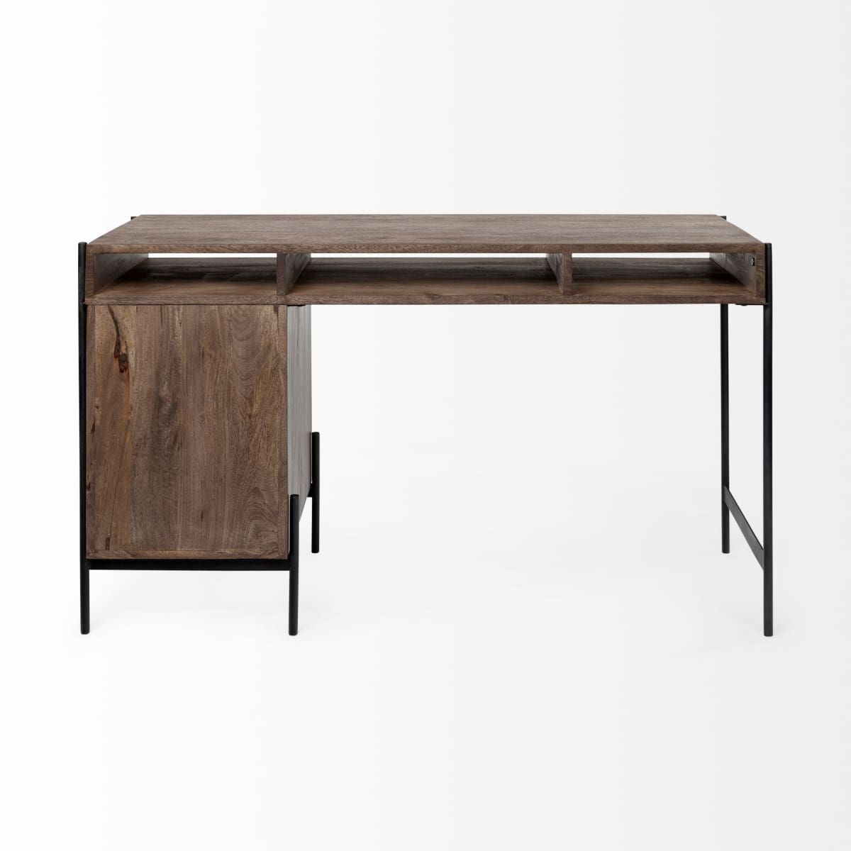 Glenn Office Desk Brown Wood | Black Metal - office