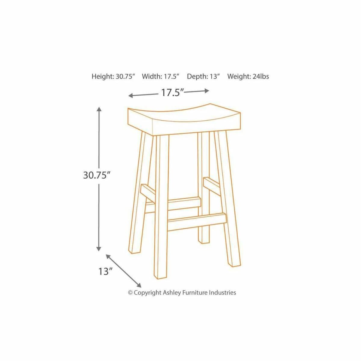 Glosco Bar Height Bar Stool - BAR STOOL