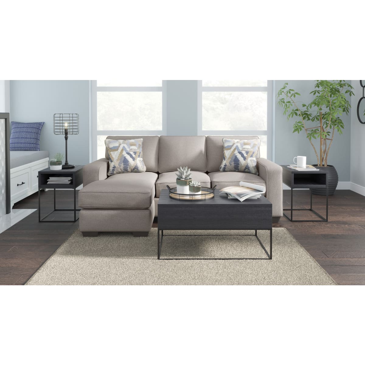 Greave Stone Sofa with Reversible Chaise - Sofa