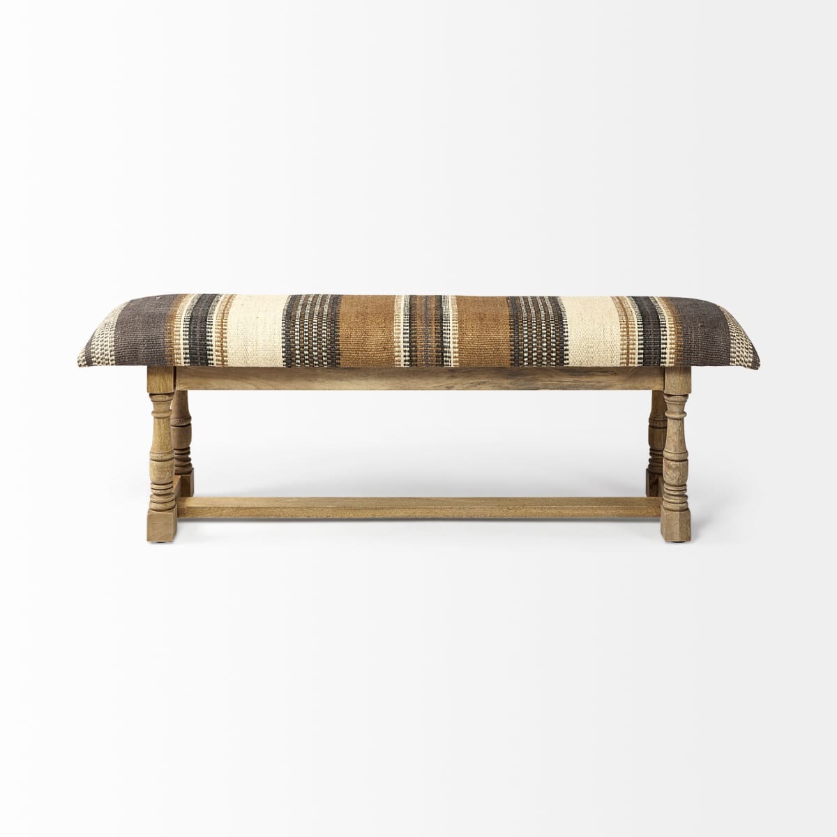 Greenfield Bench Multi Colored Jute | Brown Wood - benches