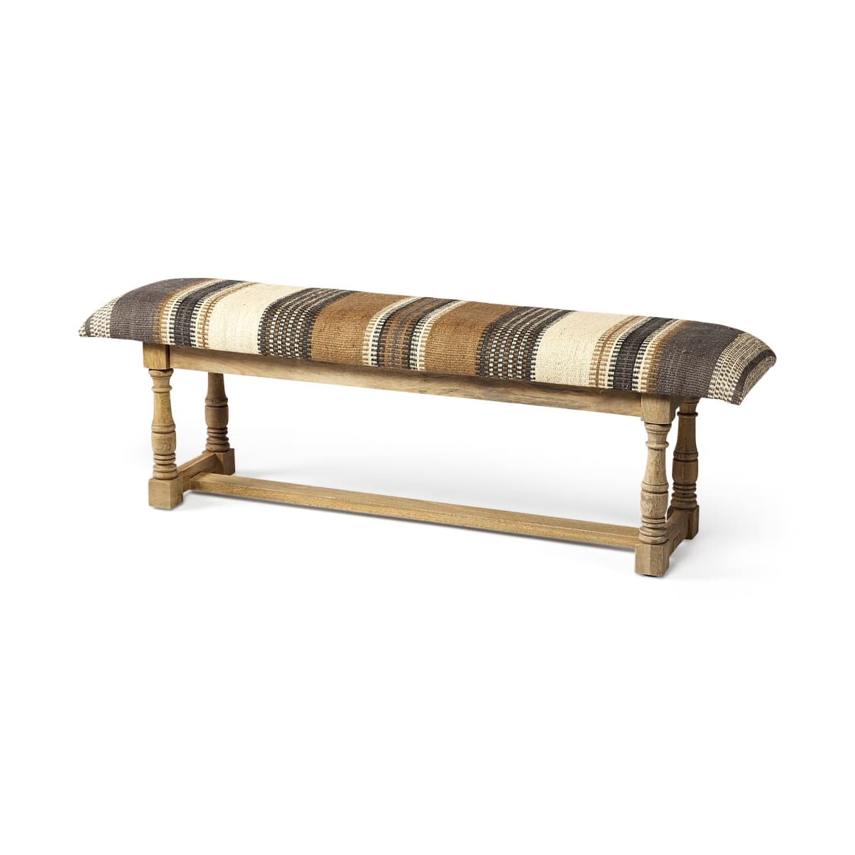 Greenfield Bench Multi Colored Jute | Brown Wood - benches