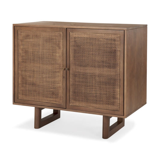 Grier Accent Cabinet Medium Brown Wood | Cane Accent | 2 Door - acc-chest-cabinets