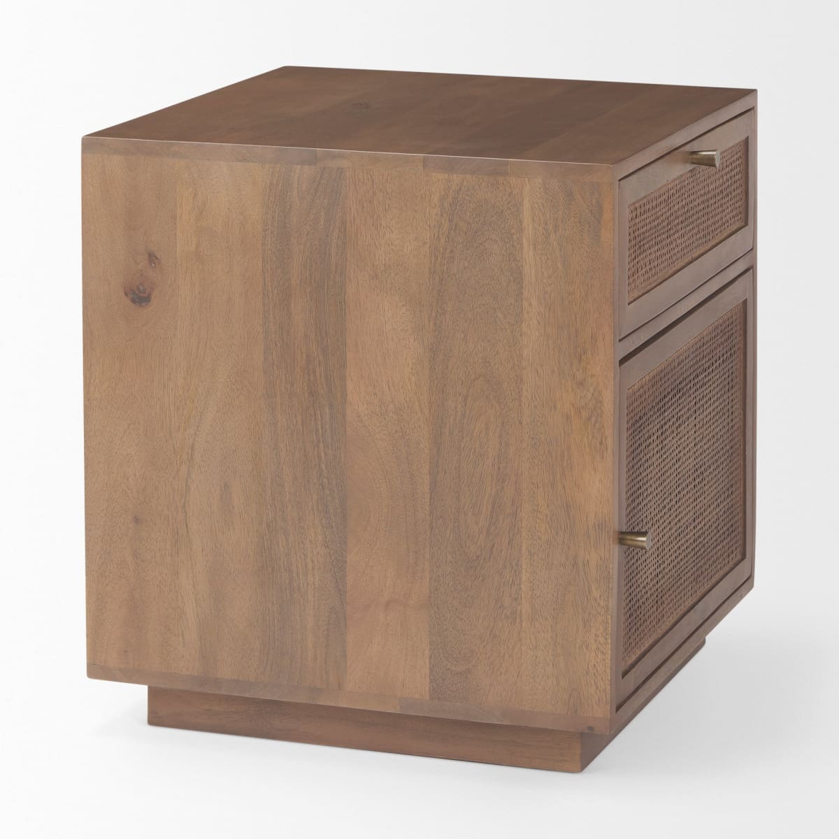 grier end side table Medium Brown Wood | Cane Accent | 1 Door & Drawer - end-and-side-tables