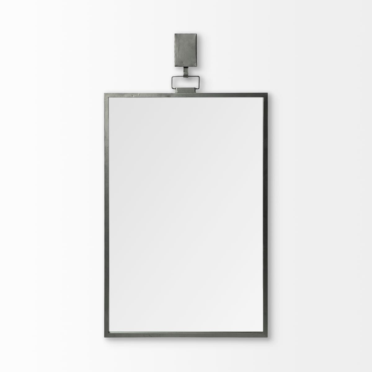 Grimm Wall Mirror Gray Metal | Rectangle - wall-mirrors-grouped