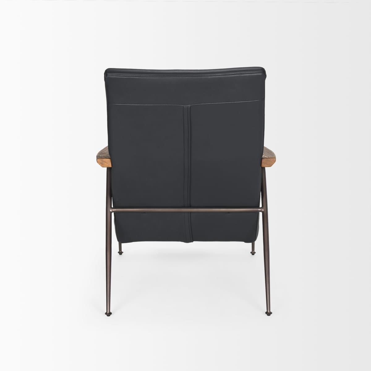 Grosjean Accent Chair Black Leather | Black Metal - accent-chairs