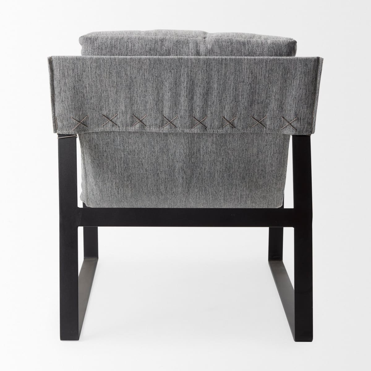 Guilia Accent Chair Castlerock Gray Fabric | Black Metal - accent-chairs