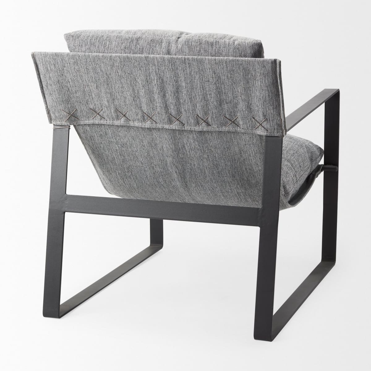 Guilia Accent Chair Castlerock Gray Fabric | Black Metal - accent-chairs